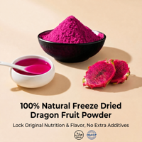 Poudre de fruit du dragon en vrac, poudre de pitaya rose naturelle, sans OGM, soluble dans l'eau, superaliment de qualité alimentaire, approvisionnement direct usine