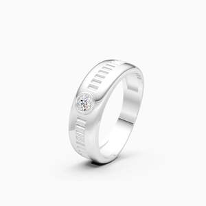Anillo de compromiso solitario con diamante cultivado en laboratorio de 0.11 quilates, corte redondo, en oro amarillo, blanco y rosa de 9 quilates. - Product Image 2