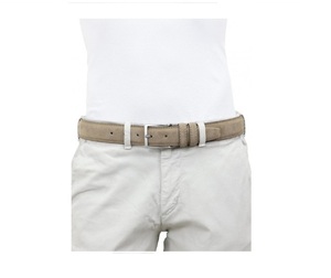 Italiano hechos a mano de cuero genuino color arena de cinturón con Pin hebillas para hombre 3,5 cm/1.57in para venta al por mayor 6 cinturones una caja - Product Image 2