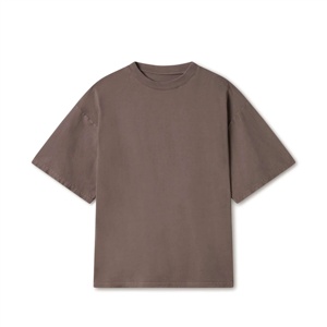 T-shirt à manches courtes surdimensionné en coton 100% pour hommes, tissu respirant à coupe ample, vêtements de ville formels pour tous les jours, tenue décontractée - Product Image 1