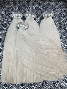 Extensiones de cabello humano vietnamita Remy platino teñido a granel al por mayor fuente ALTA virgen recto 20 pulgadas máquina doble trama - Product Image 6