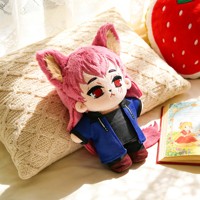 Adorable jouet en peluche lesté personnalisé, renard aux oreilles roses, super doux, poupée de type Q, pour enfants
