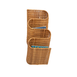 ชั้นวางนิตยสารหวายวินเทจชั้นวางนิตยสารหวายสำหรับตกแต่งบ้านสำนักงาน - Product Image 1