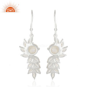 Pendiente colgante de piedra de luna de arcoíris Natural Chapado en plata y latón superventas, joyería personalizada para mujer, regalo para ella - Product Image 2