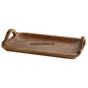 Walnut Finished Eco-Friendly Handmade Decorative Wooden <b>Chocolate</b> Tray Platter Classic Stylish Rectangle Shape Multi-Functional - Product Image 3