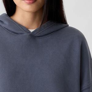 Otoño Invierno mujer Sudadera con capucha suave polar pulóver suelta ajuste sudadera Casual manga larga moda OEM ODM ropa para damas - Product Image 2