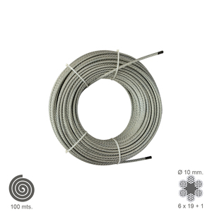 Cavo zincato 10 mm. Rotolo da 100 metri (non adatto per il sollevamento) - Product Image 1