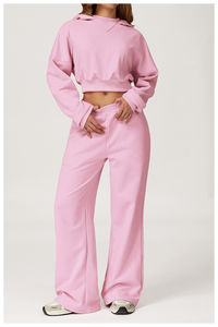 Al Aire Libre Casual verano suelto versátil mujer chándales correr deportes de dos piezas Sudadera con capucha conjuntos 100% algodón transpirable - Product Image 3