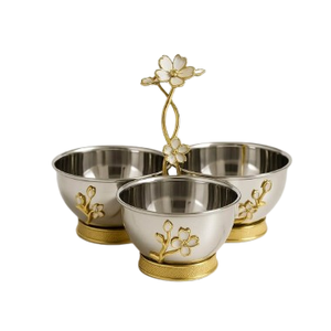 Tazón de tuerca de acero inoxidable personalizado de tendencia superior Plato de fruta de metal de grado alimenticio fácil de limpiar para el hogar o el hotel para fiestas - Product Image 2