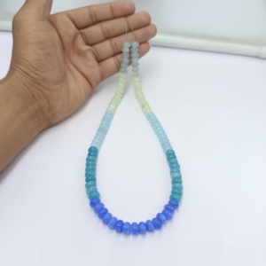 Venta caliente hermoso multicolor 8mm cuarzo liso Rondelle forma cuentas mezcla Color collar piedras preciosas cuentas al por mayor cuenta de piedra - Product Image 3