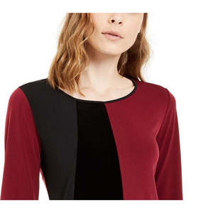 Top da Donna Alfani Taglia Petite X-Large con Orlo Asimmetrico Bicolore in Rosso Realizzato in Poliestere - Product Image 2