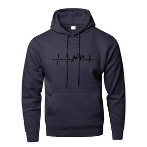 Sudaderas con capucha Mountain Heartbeat para hombre Sudadera con capucha de manga larga de otoño Sudadera con capucha Negro Gris Ropa deportiva - Product Image 1
