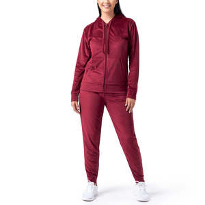 Ropa de entrenamiento para mujer, chándal de 2 piezas, chándal con cremallera, chándal para mujer, chándal hecho con algodón - Product Image 1