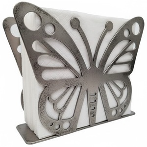 Butterfly Design Metal Antique Silver Napkin Holder Best Shape for Home and Restaurant Tabletop Decorative <b>Tissue</b> Holder - Product Image 1