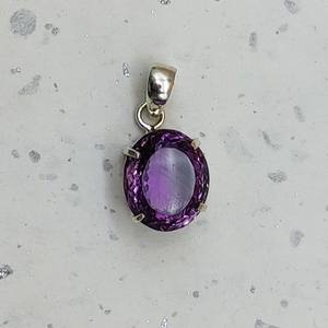 Piedra preciosa de amatista púrpura 925 collar de ajuste de punta de plata sólida cadena colgante fina Bohemia para regalo de mujer - Product Image 1