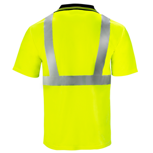 Customized High Visibility 100% Polyester Work Wear <b>Men's</b> Polo <b>Shirt</b> Fluorescent Hi Vis Reflective Strip Workwear Uniform <b>Shirts</b> - Product Image 3