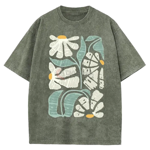 T-shirt 100% coton délavé à l'acide pour hommes poids lourd grande taille surdimensionné sérigraphie personnalisée Logo Plus graphique vierge - Product Image 6