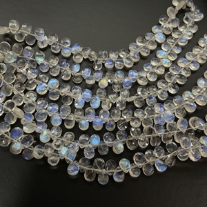 ลูกปัด briolette รูปลูกแพร์รูปพระจันทร์สีขาวสำหรับทำเครื่องประดับเจาะด้านข้างยาว6นิ้ว - Product Image 2