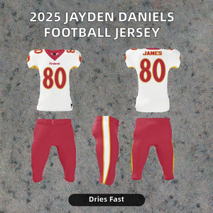 Ensemble de maillot de football américain en tissu polyester léger et performant, imprimé sur mesure, séchage rapide, vêtements d'entraînement mi-longueur pour adultes - Product Image 3