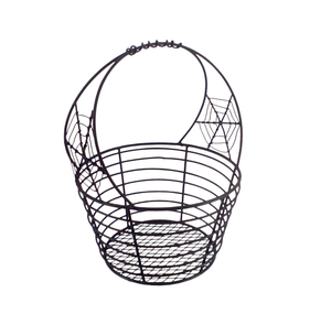 Nouveauté corbeille à fruits ronde en fer couleur noir mat panier de rangement pour la maison et la décoration d'Halloween faits à la main en vrac - Product Image 1