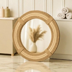 Espejo de Pared de Metal de Lujo con Cristal Natural Moderno, Espejo Decorativo para el Hogar y Hoteles, Espejo de Pared con Forma Dorada de Moda para Tocador - Product Image 6