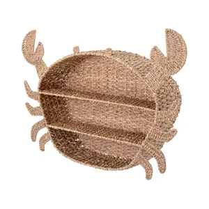 手工编织环保海草墙书架墙装饰组织者螃蟹形状适合儿童房间价格从越南
