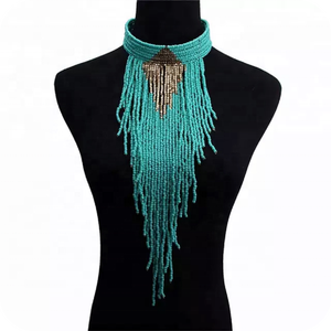 New Trending Style Glass <b>Beaded</b> <b>Necklace</b> for Girls Unique Fashion <b>Necklace</b> Jewelry with Link Chain for Weddings and Parties - Product Image 4