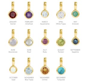 12 dijes colgantes de piedra natal en bisel chapado en oro de Plata de Ley 925, juego de colgantes de piedras preciosas de nacimiento mensual para mujer, - Product Image 3