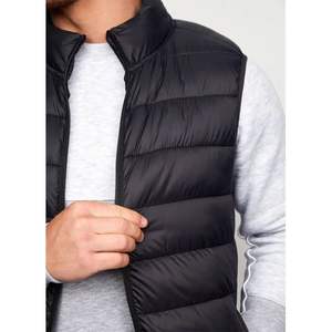 Veste matelassée noire personnalisée de haute qualité pour hommes Veste légère d'hiver à capuche à manches détachables avec demi-manches - Product Image 3