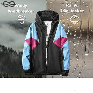 Veste coupe-vent rétro vintage à capuche zippée pour hommes des années 90 coupe-vent léger Style classique Protection confortable - Product Image 3