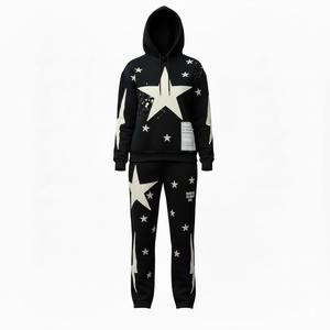 ชุดวอร์มผ้าคอตตอนผ้าฟลีซ100% ชุดวอร์มปักลายหน้าจอพิมพ์ลายได้ตามต้องการ - Product Image 1