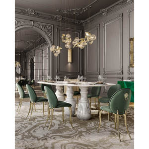 Pietra Oval XL Nero Marquina Dining <b>Table</b> Contemporary Wooden Set Kitchen <b>Table</b> with Stylish Assembled Design - Product Image 1