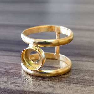 Sólido 925 plata esterlina 7mm redondo doble banda rueda diseño en blanco ajuste semi-montaje 18K chapado en oro fino anillo hecho a mano - Product Image 6