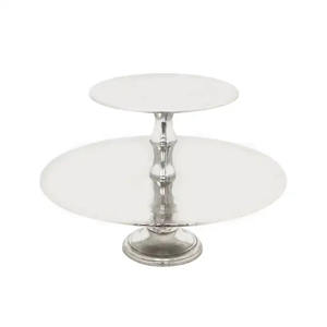 แท่นวางเค้กโลหะรูปหัวใจสำหรับงานแต่งงานงานเลี้ยงวันเกิดอุปกรณ์ตกแต่งโต๊ะเค้กชุบเงินพร้อมที่จับ - Product Image 6