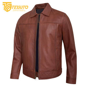 Meilleure qualité de blouson aviateur en cuir pour hommes col montant coupe-vent imperméable respirant classique College Style Tessuto - Product Image 1