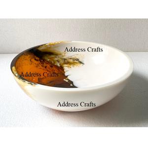 Most Popular White Swirl <b>Matt</b> Resin Salad Bowl Dinnerware Bowls Decorative Candy Nuts Reusable Serving Bowl Plates <b>Table</b> Decor - Product Image 3