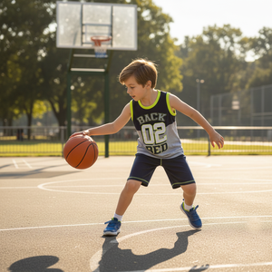 Conjunto Deportivo de Verano para Niños de 2 Piezas con Estampado 'BACK 02 BED' Estilo Camiseta de Baloncesto para Niños Activos - Product Image 2