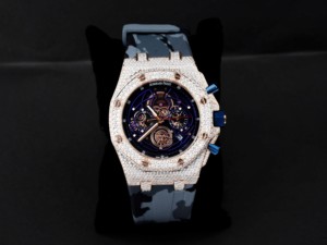 Montre mécanique de luxe pour homme, diamant moissanite VVS, bracelet en caoutchouc, résistante à l'eau, aiguille en cristal, montre-bracelet pour les affaires et le sport - Product Image 5