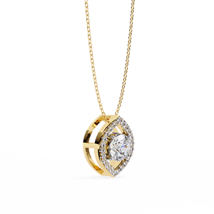 Elegant 14K Gold Lab Grown Diamond Pendant <b>Necklace</b> Classic Fine Jewelry for Girls - Product Image 5