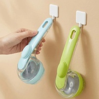 Brosse de toilettage pour animaux Lemonjoy en plastique à long manche pour chiens et chats, peigne de bain avec distributeur de shampoing liquide, massage du cuir chevelu et grattage de la tête