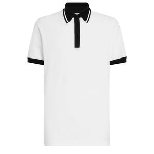 Camisas de Verano para Hombre, 100% Algodón, Transpirables, Bordadas, Cómodas, de Punto, con Patrón Sólido, Color de Contraste, Formales de Negocios - Product Image 1