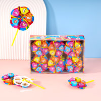 Heetverkopende kleurrijke kleine windmolen chocoladekoekjesbeker met leuke jam om in te dompelen, inclusief klein lepeltje, interactief kindersnack cadeau