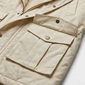 Veste parka d'hiver chaude à capuche pour homme, tissu en toile, col montant, manteau isolé thermique, vêtements d'extérieur résistants, protection contre la neige - Product Image 5