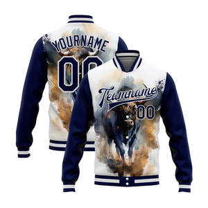 เสื้อแจ็คเก็ตเบสบอลแบบลำลอง สไตล์วาร์ซิตี้ สำหรับผู้ชาย ผลิตจากโรงงาน ขายส่ง รับทำโลโก้ตามสั่ง - Product Image 4