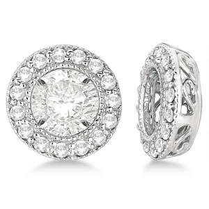 Boucles d'oreilles vintage en or blanc 14 carats avec diamants ronds de 0,34 carat, élégantes boucles d'oreilles vintage en diamants - Product Image 2