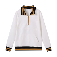Vente en gros Alpha White Quarter Zip Sweatshirt-Pull lettre grecque brodé personnalisé pour hommes et femmes