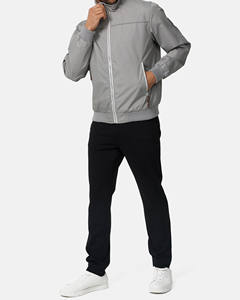 Chaqueta universitaria para hombre, Mangas de cuero, bordado de alta calidad, logotipo personalizado, cuello levantado, impermeable, tela PU, posición frontal - Product Image 5