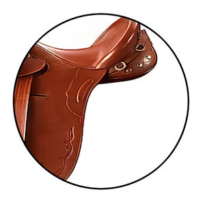 Selle de stock en cuir véritable de qualité supérieure faite à la main légère et flexible avec support pour une conduite confortable toute la journée - Product Image 5
