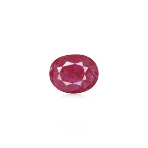 Saphir naturel rouge facetté de 4,97 carats, pierre brute (coupe émeraude et ovale) - Product Image 1