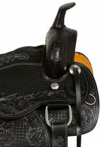 Hermoso estilo inglés sillín occidental mecanizado a mano cuero de caballo genuino sintético resistencia sillín tachuela conjunto accesorios caballo - Product Image 5